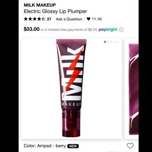 2/$30 MILK MAKEUP: Electric Glossy Lip (Amped)
